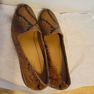 Vionic Willa Boa brown snakeskin flats, brand new
